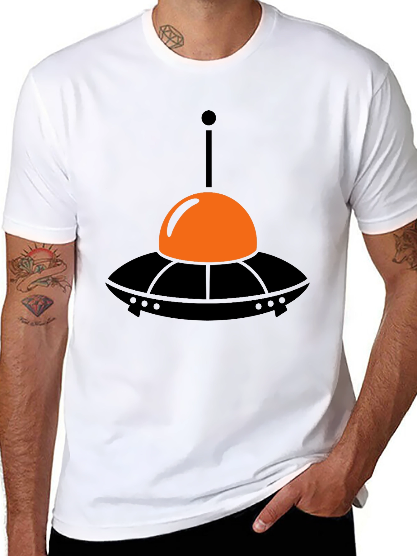 UFO Graphic Tee - Black Cotton T-Shirt