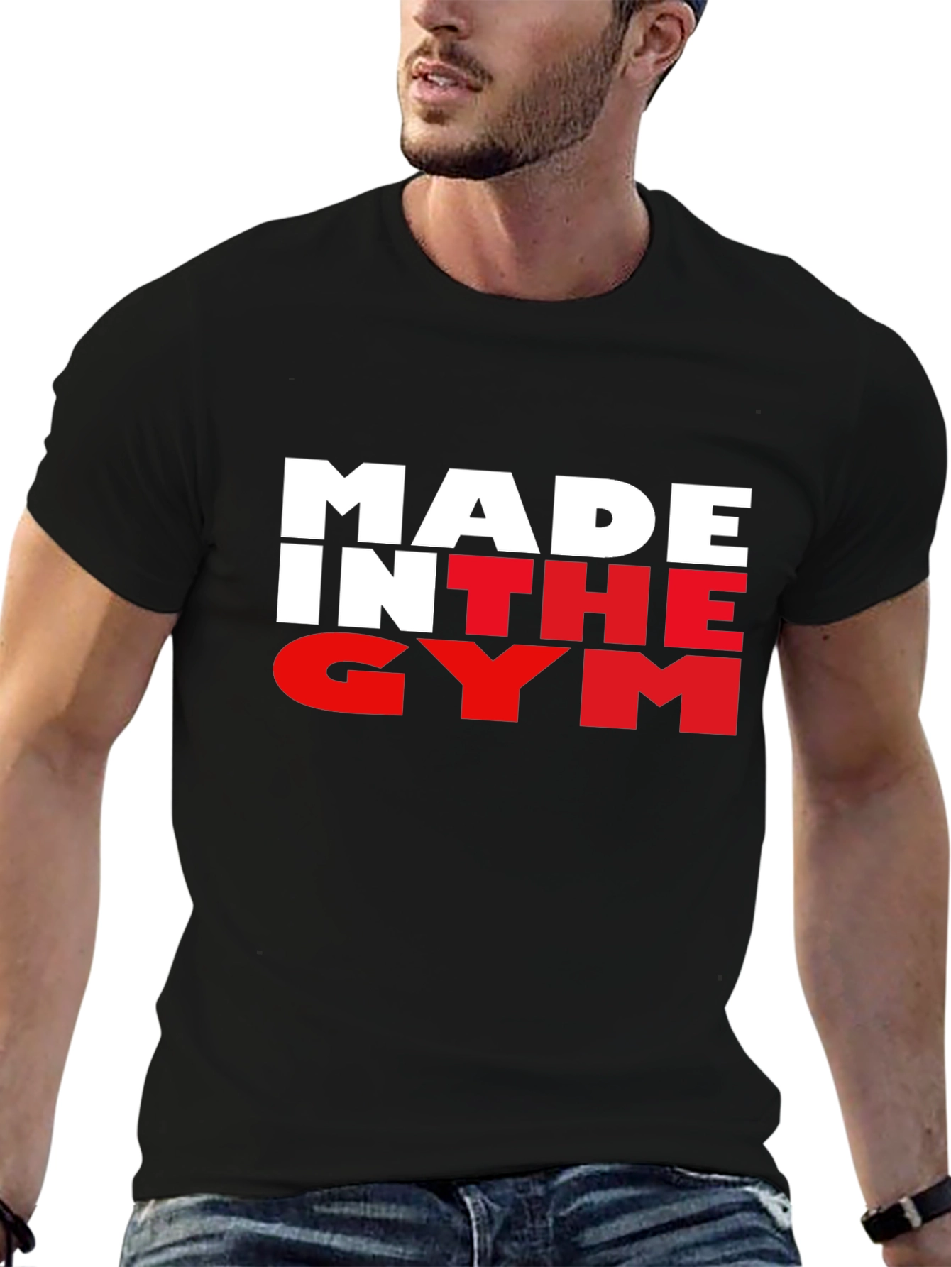 Made In The Gym Black T-Shirt Fitness Apparel