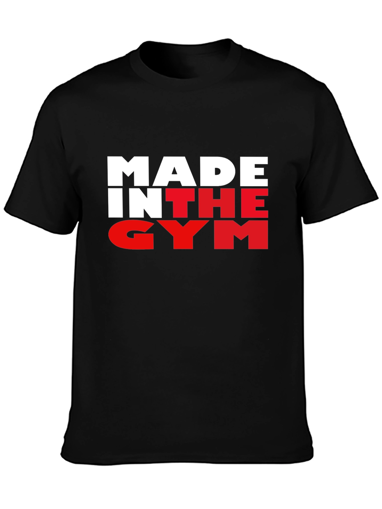 Made In The Gym Black T-Shirt Fitness Apparel