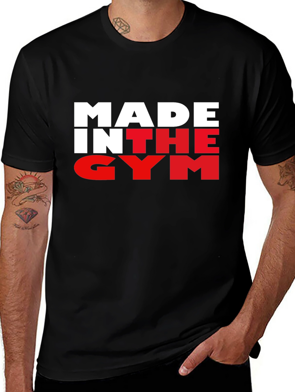 Made In The Gym Black T-Shirt Fitness Apparel