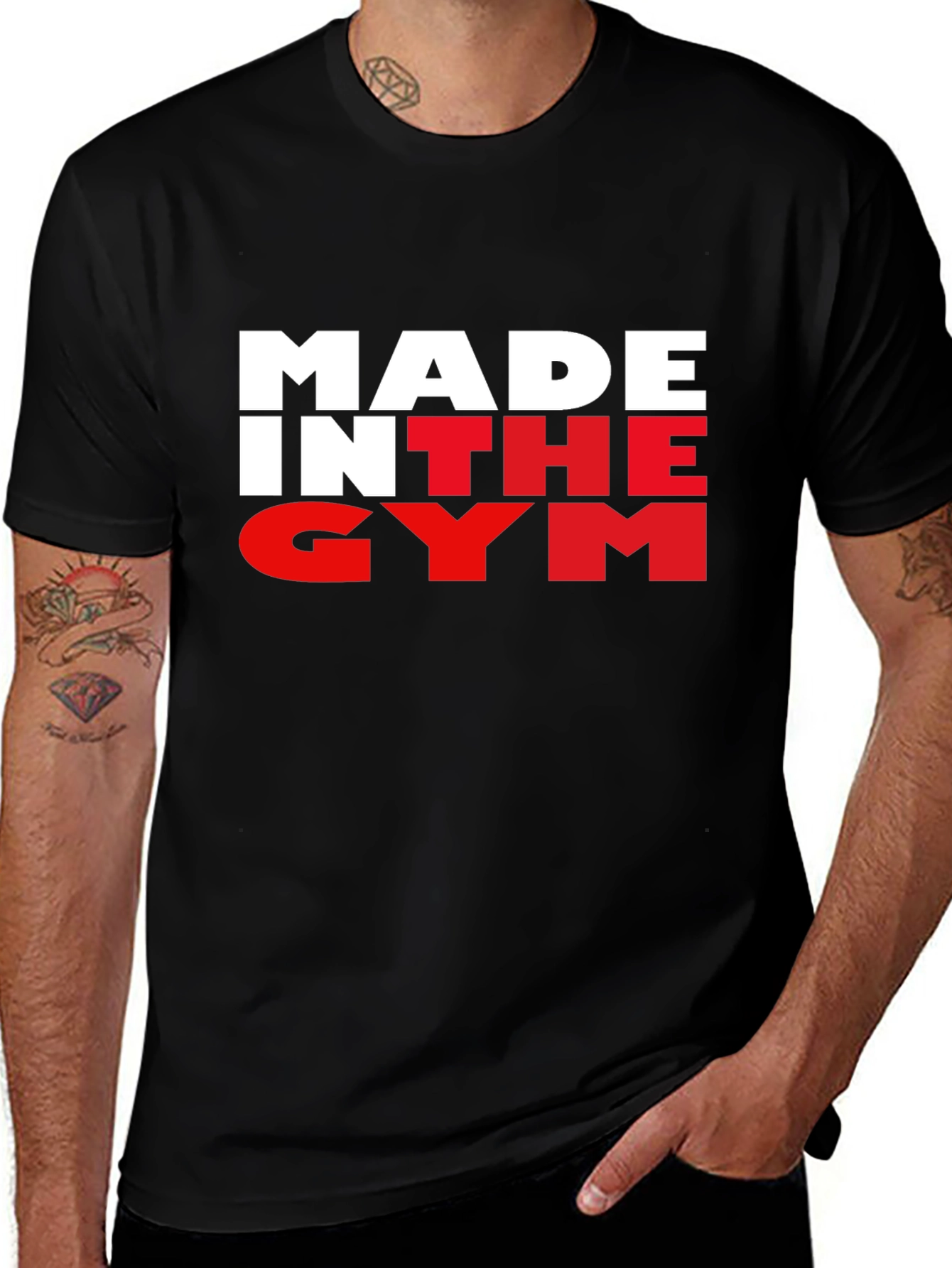 Made In The Gym Black T-Shirt Fitness Apparel