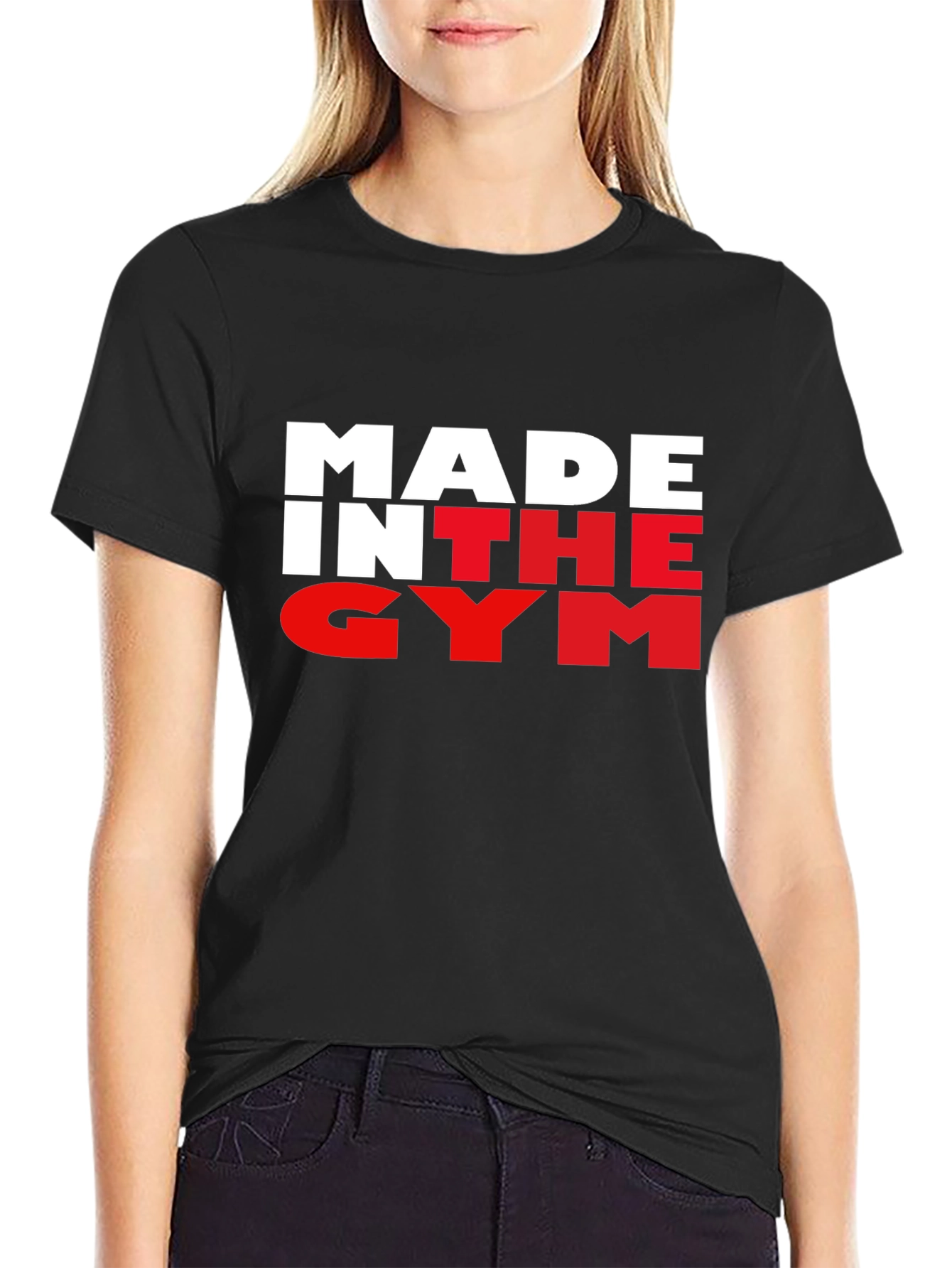 Made In The Gym Black T-Shirt Fitness Apparel