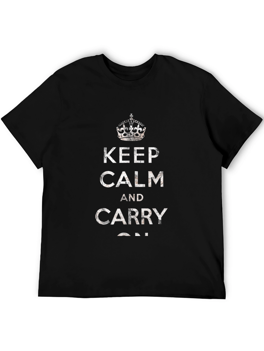 Keep Calm and Carry On Graphic Tee - Black