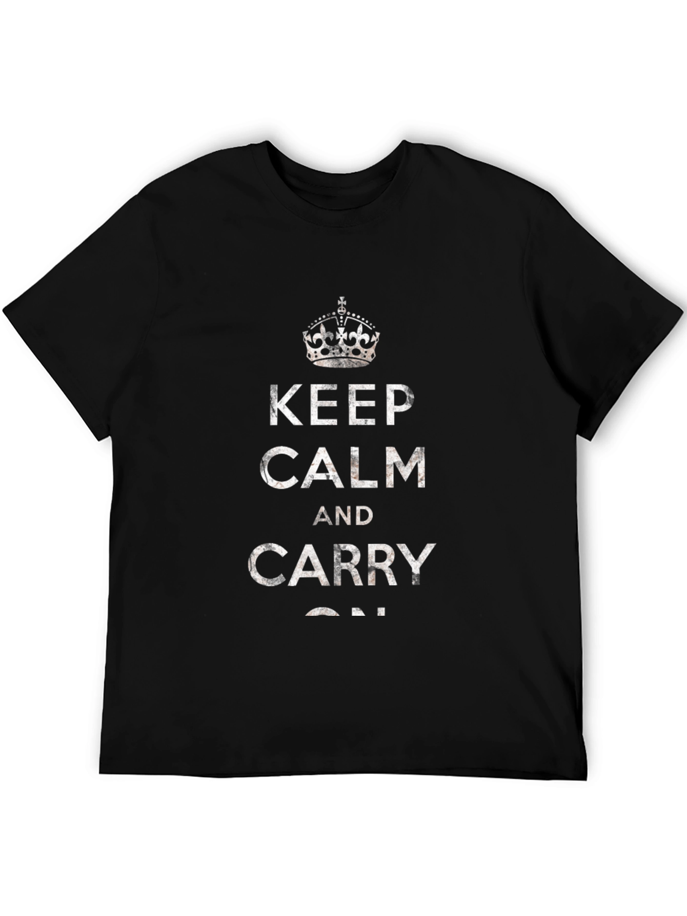Keep Calm and Carry On Graphic Tee - Black