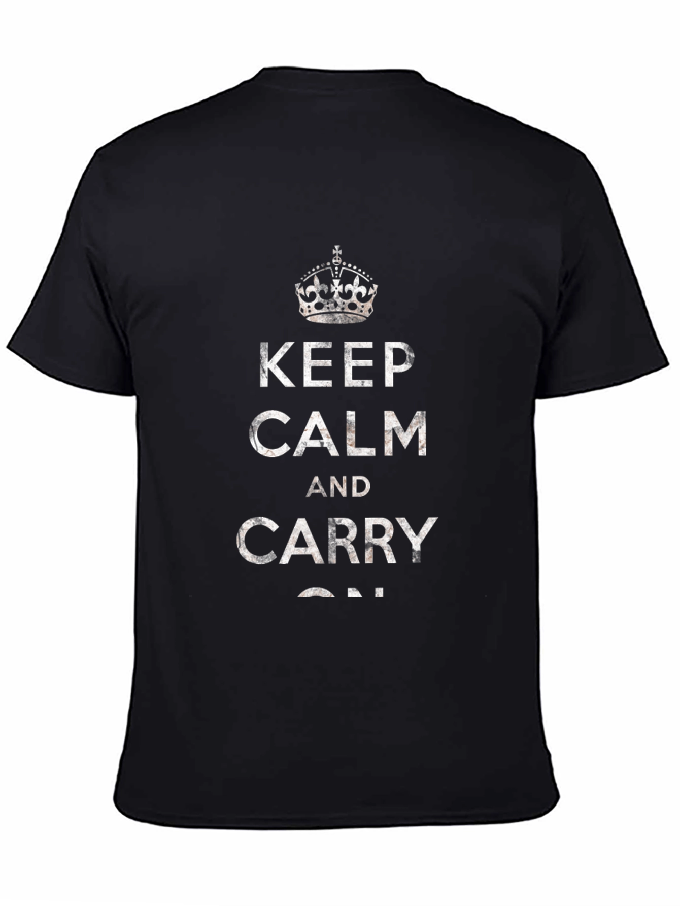 Keep Calm and Carry On Graphic Tee - Black