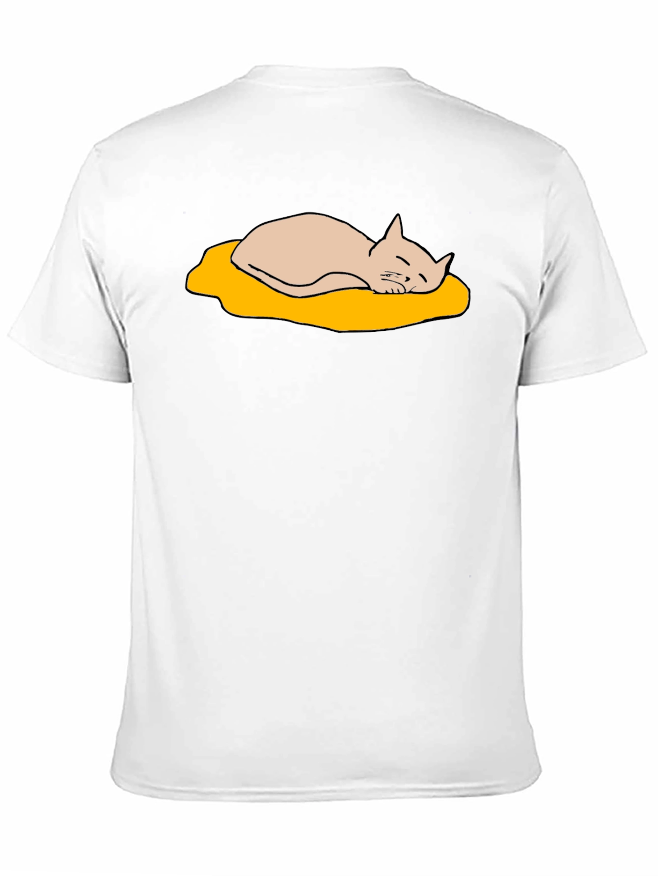 Lazy Cat Nap T-Shirt - Cute Cartoon Design