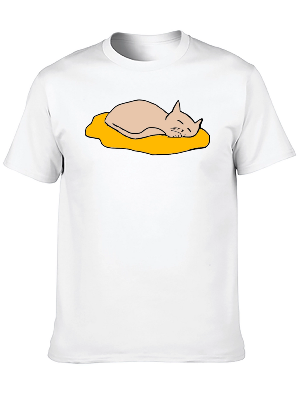Lazy Cat Nap T-Shirt - Cute Cartoon Design