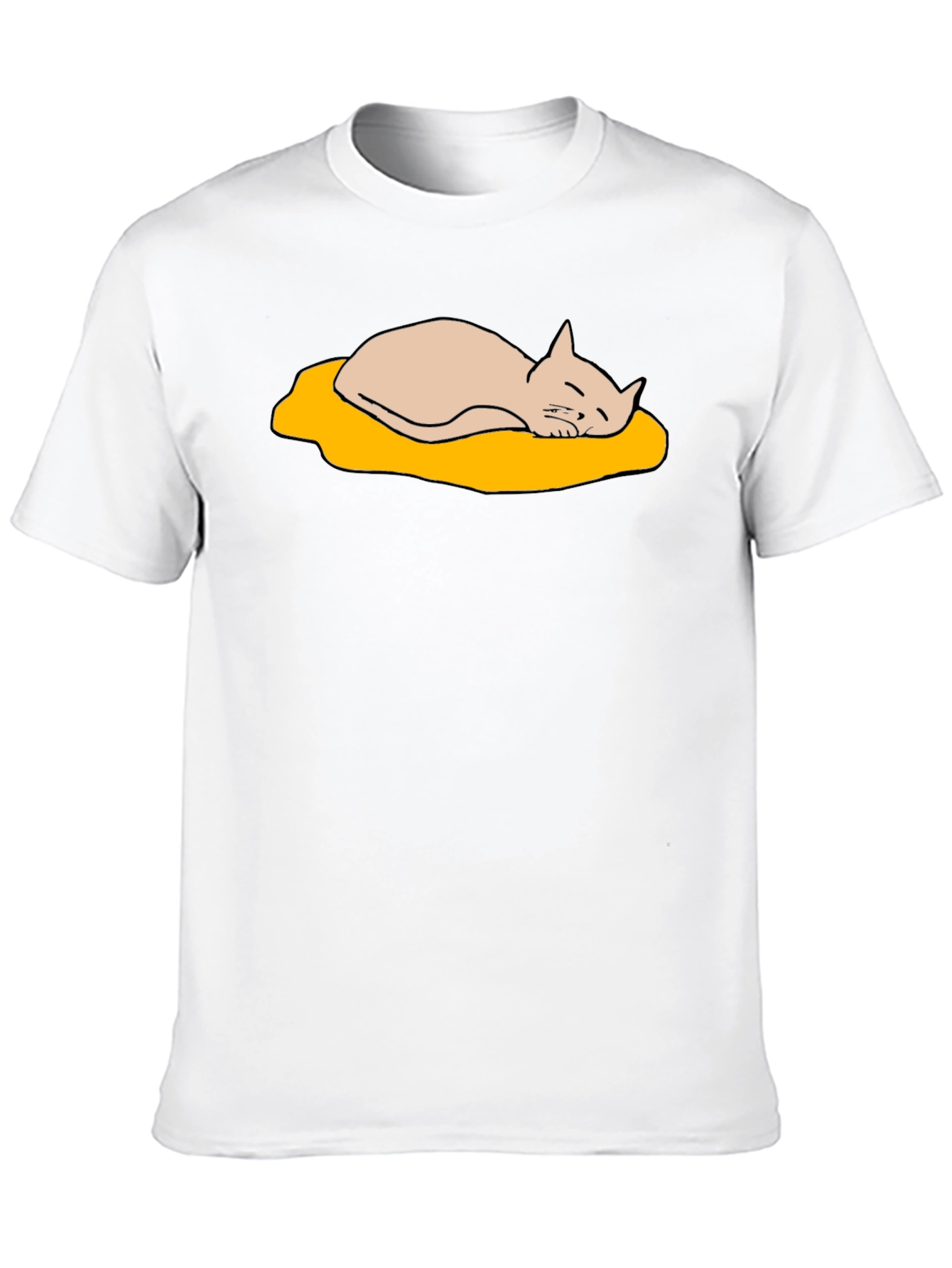 Lazy Cat Nap T-Shirt - Cute Cartoon Design