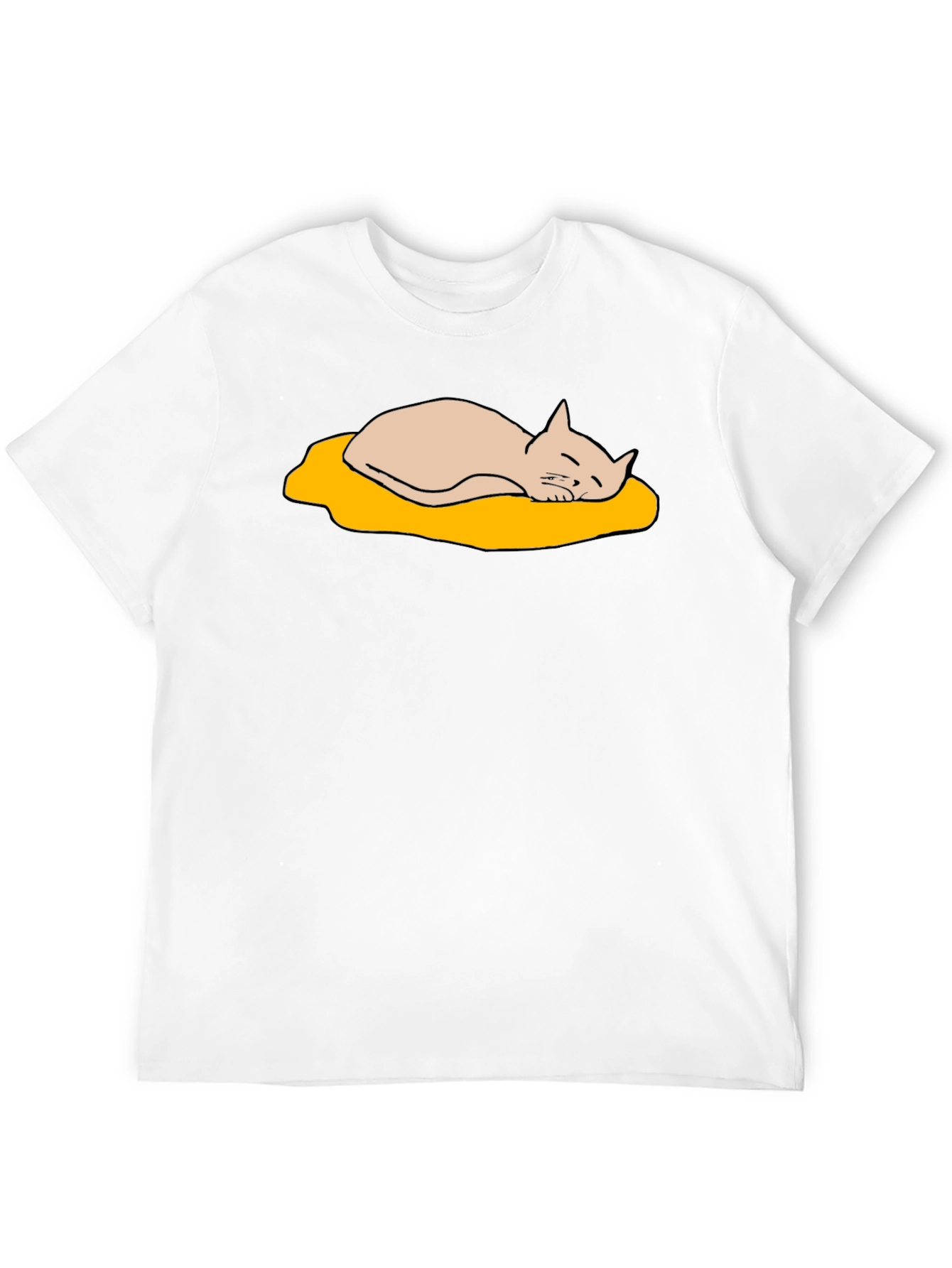 Lazy Cat Nap T-Shirt - Cute Cartoon Design