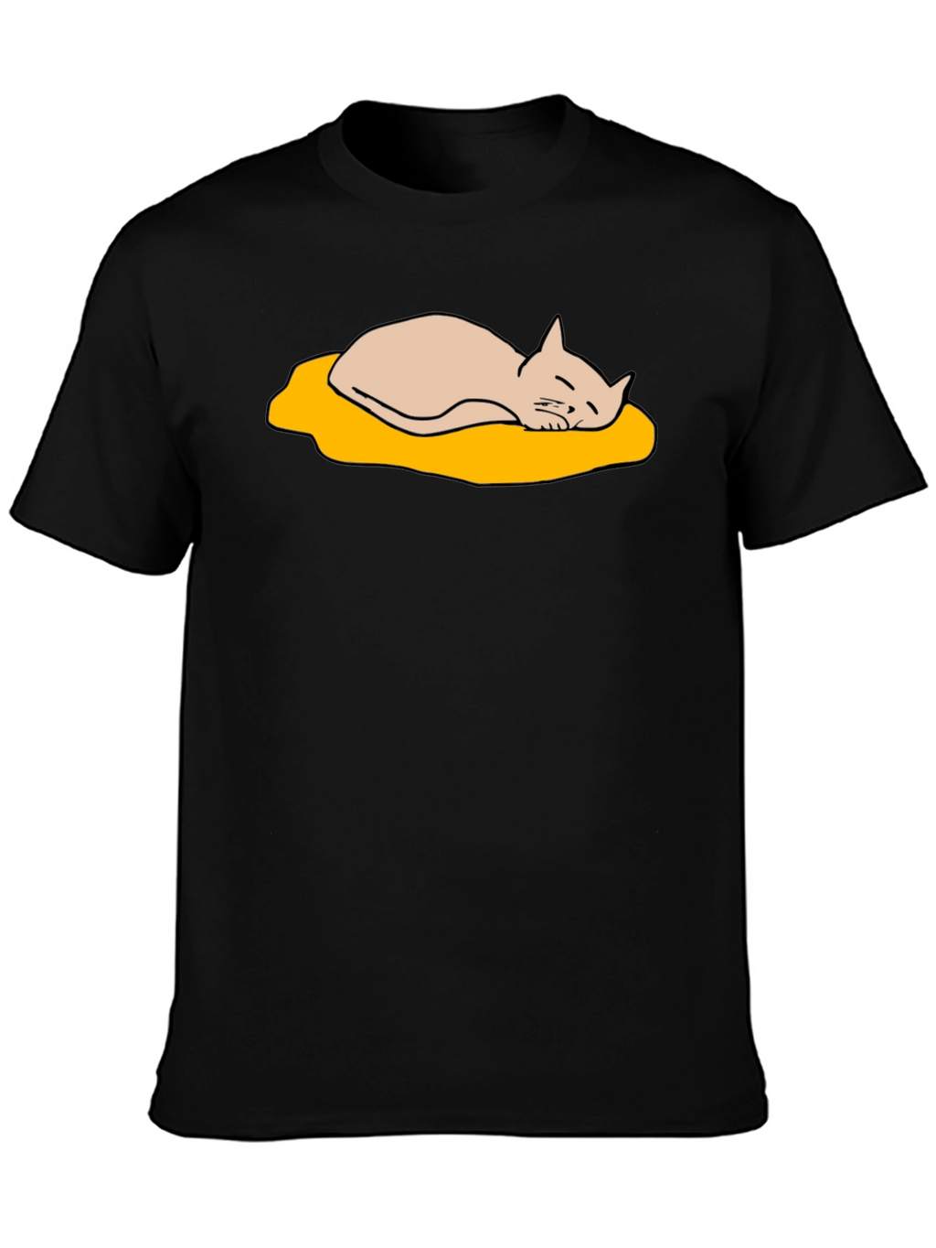 Lazy Cat Nap T-Shirt - Cute Cartoon Design