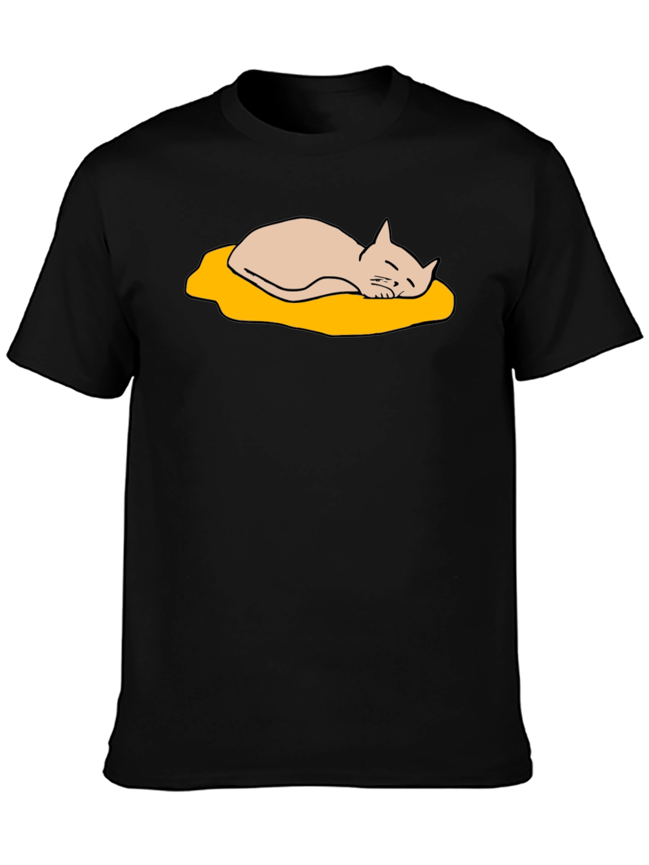 Lazy Cat Nap T-Shirt - Cute Cartoon Design