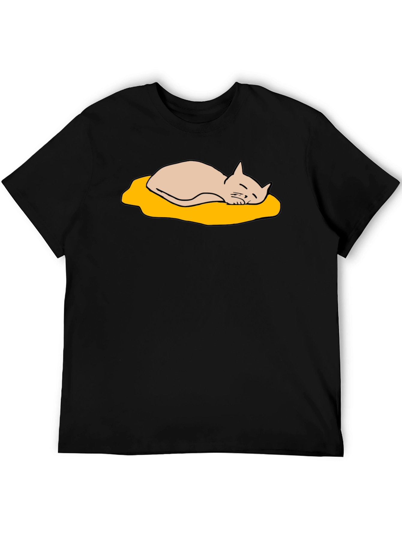 Lazy Cat Nap T-Shirt - Cute Cartoon Design
