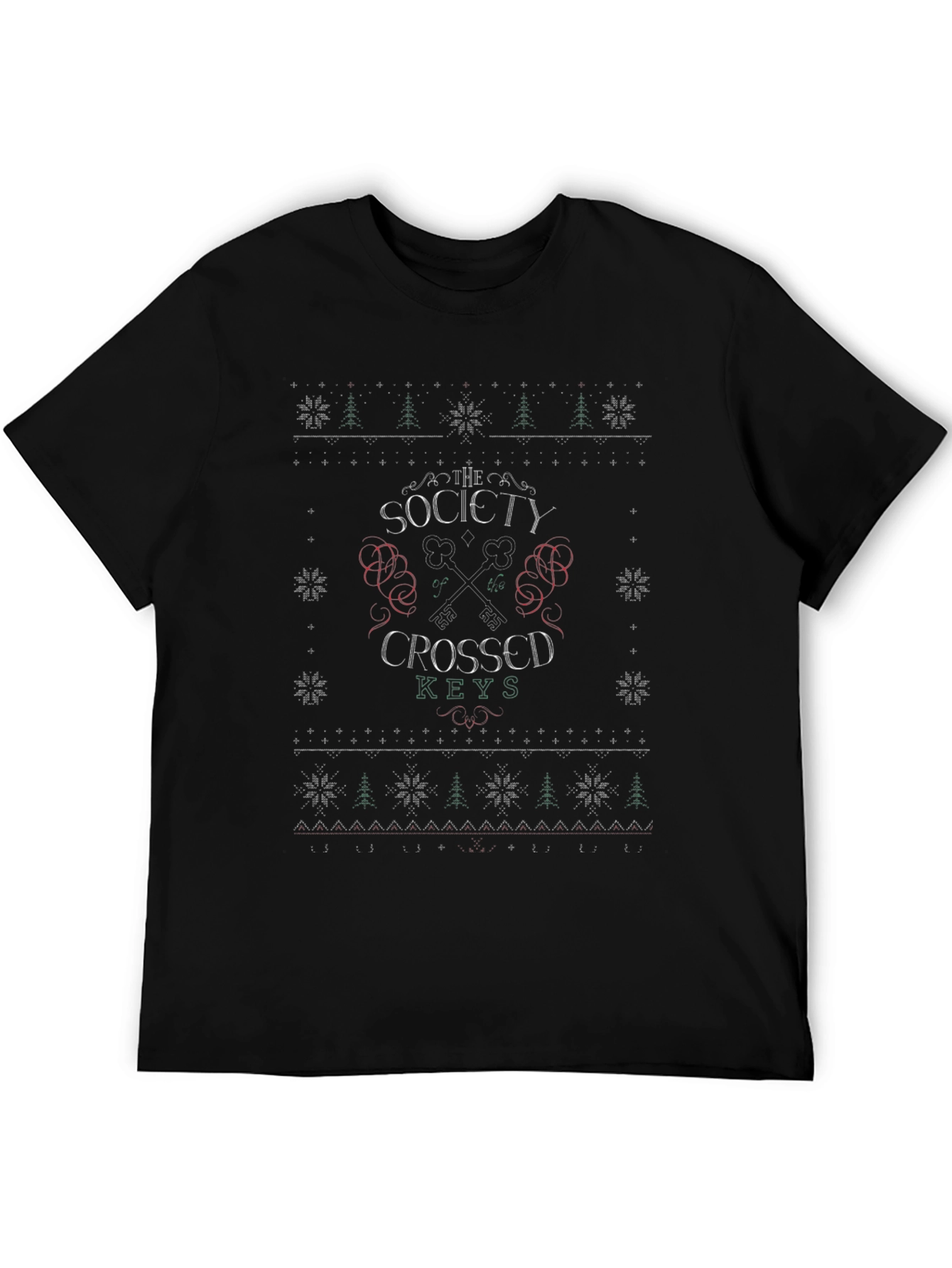 The Society Crossed Keys T-Shirt - Ugly Christmas Sweater Style