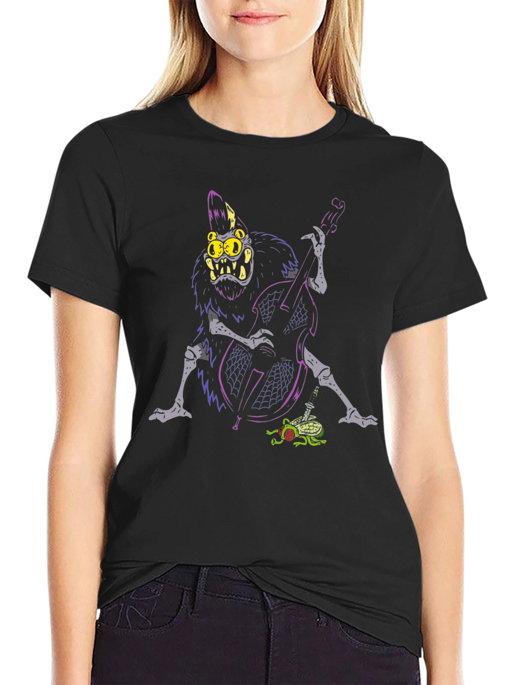 Monster Musician Graphic Tee - Black