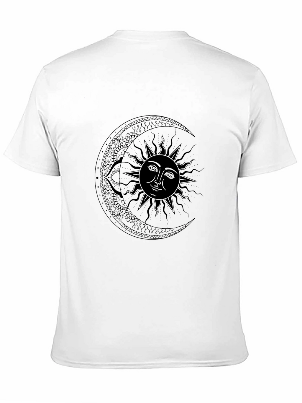 Celestial Sun & Moon Black Graphic T-Shirt