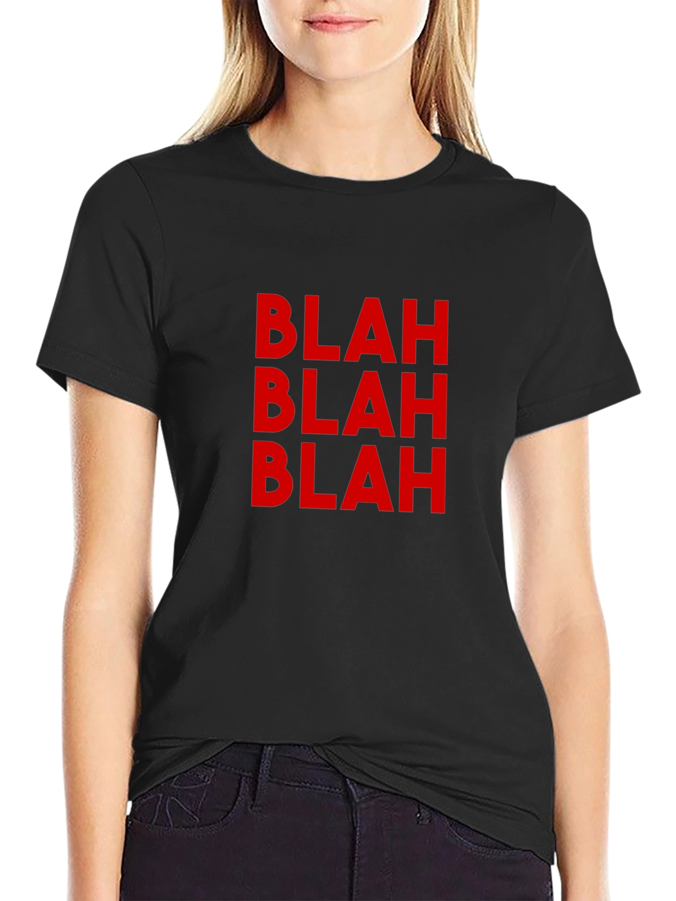 Blah Graphic Tee - Casual Black T-Shirt
