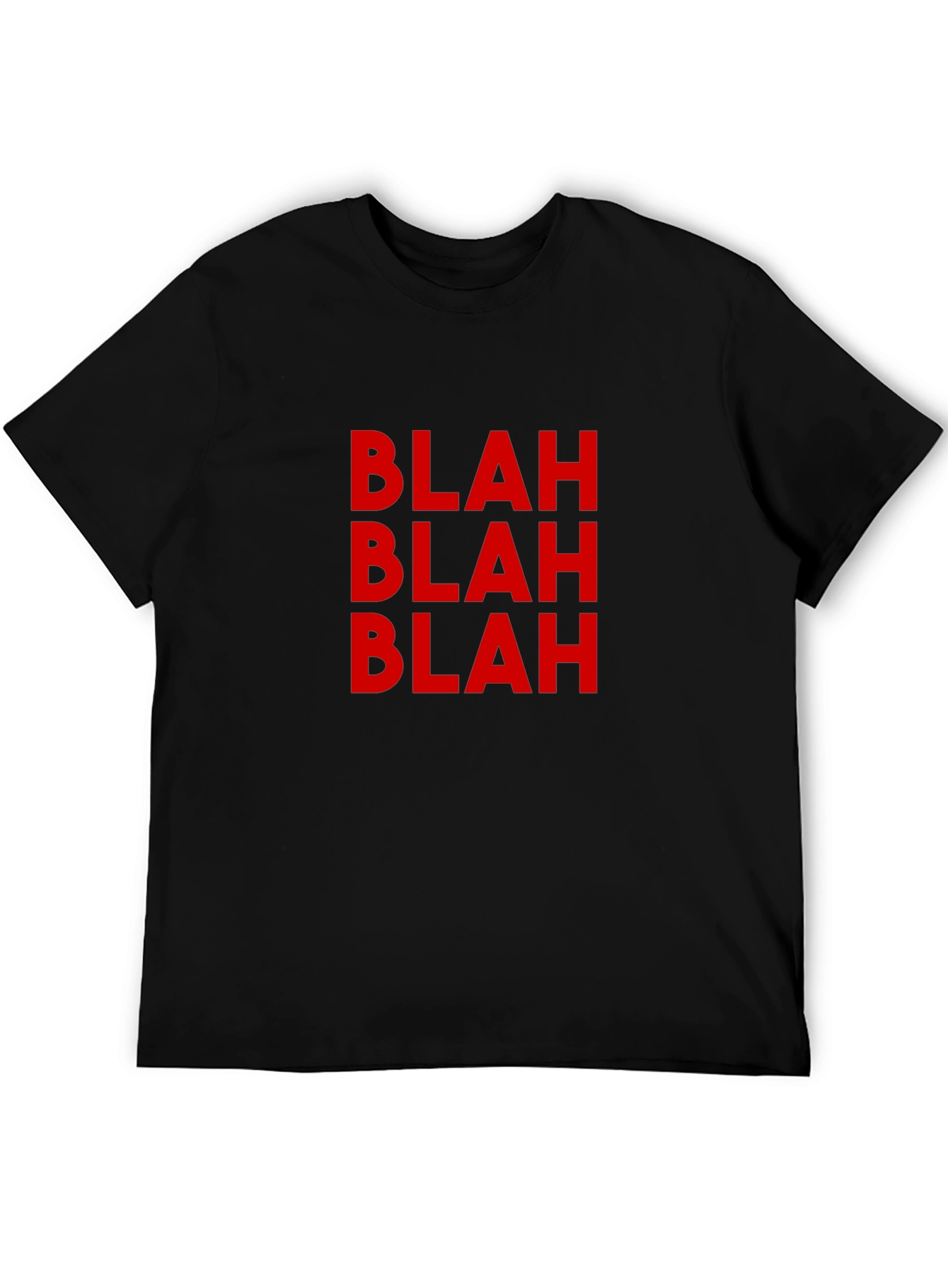 Blah Graphic Tee - Casual Black T-Shirt