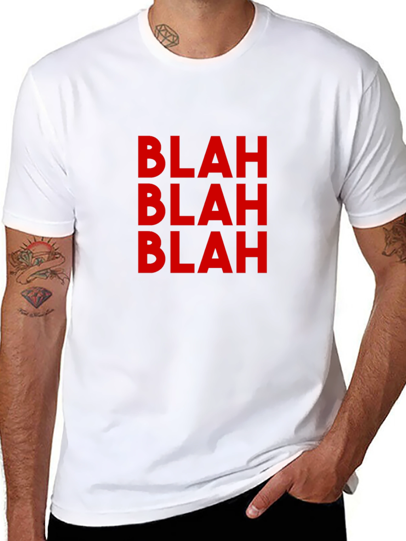 Blah Graphic Tee - Casual Black T-Shirt