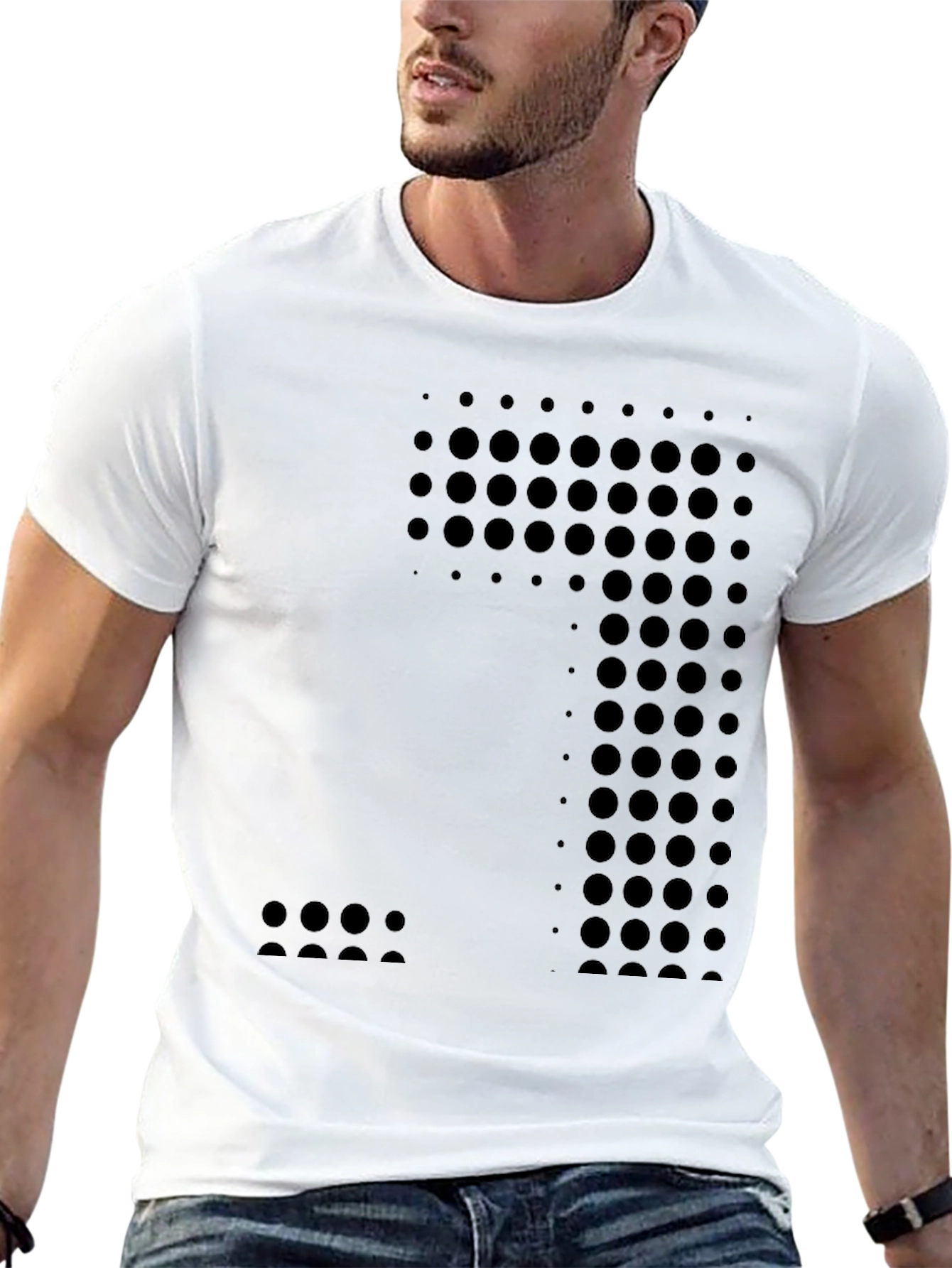 Modern Black Circle Pattern T-Shirt
