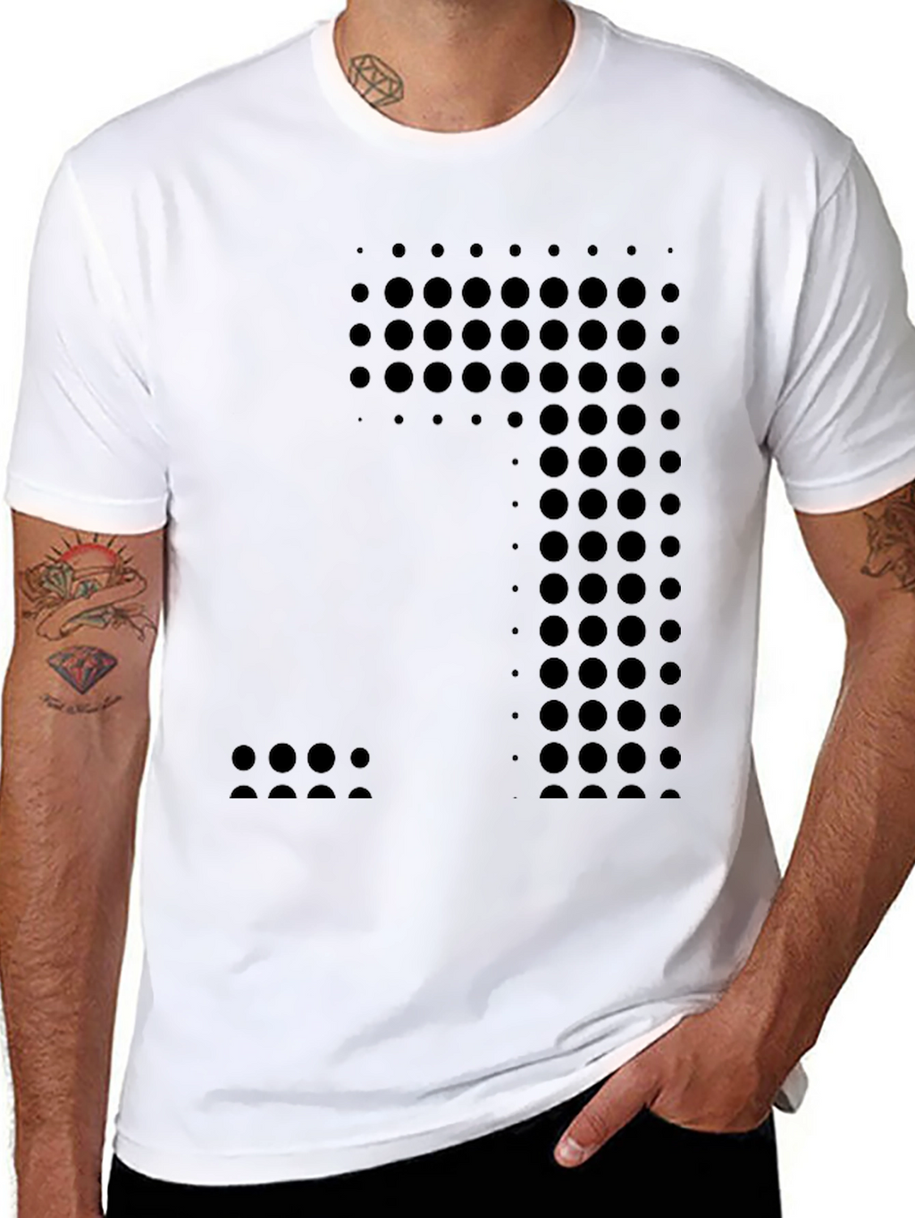 Modern Black Circle Pattern T-Shirt