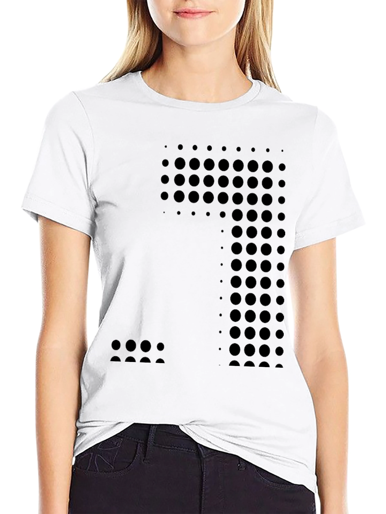 Modern Black Circle Pattern T-Shirt
