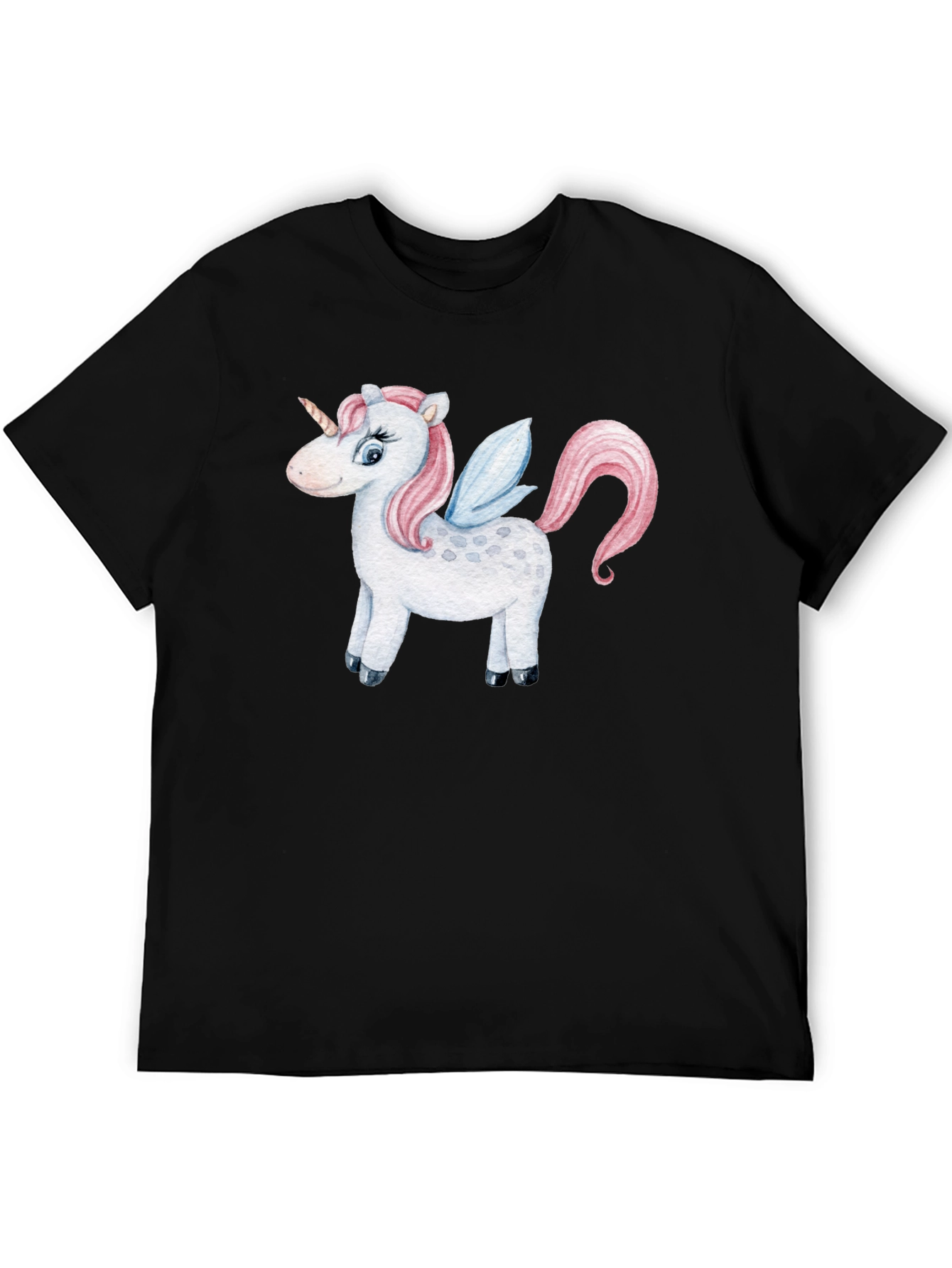 Unicorn Graphic Tee - Black Casual Cotton Shirt