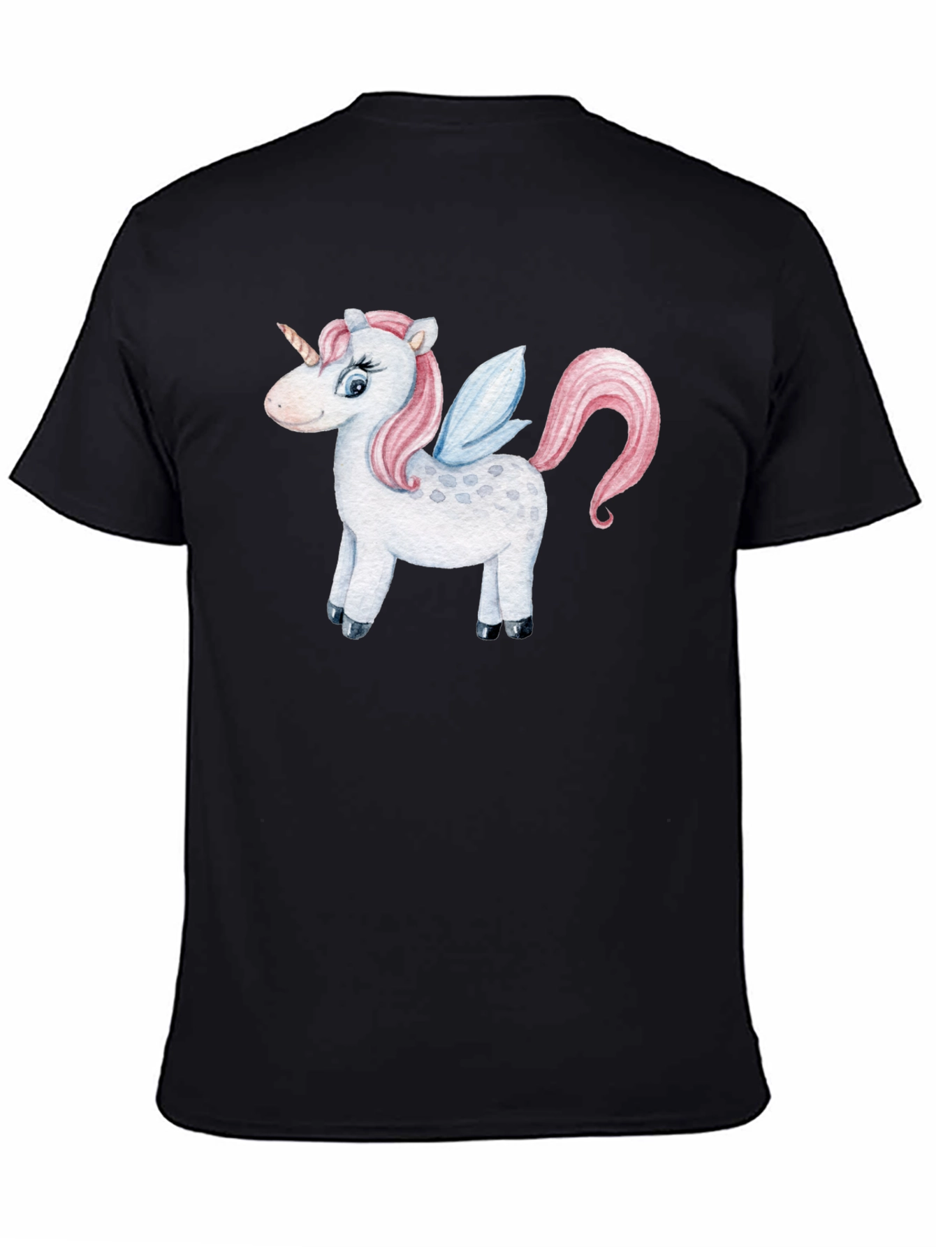 Unicorn Graphic Tee - Black Casual Cotton Shirt