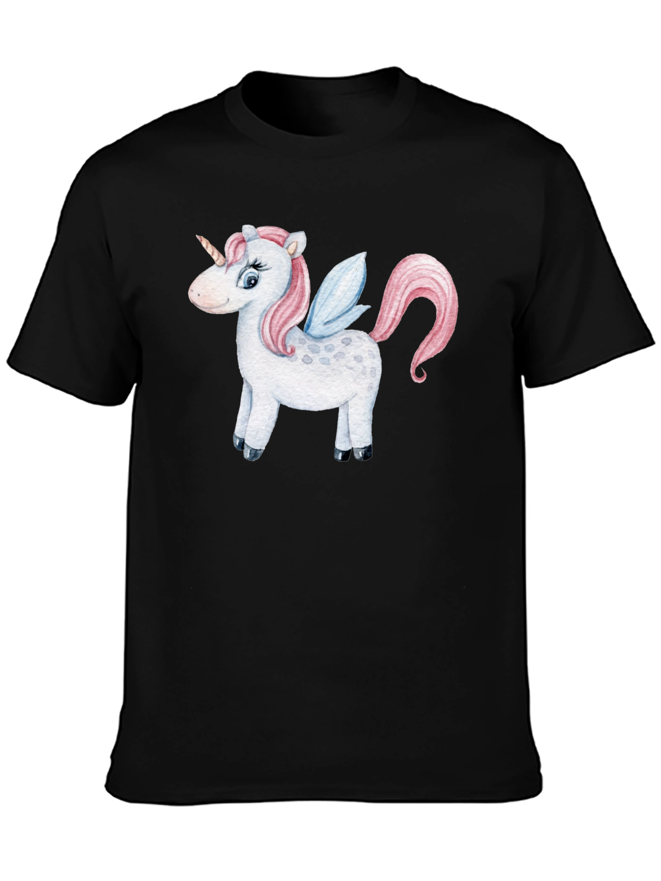 Unicorn Graphic Tee - Black Casual Cotton Shirt