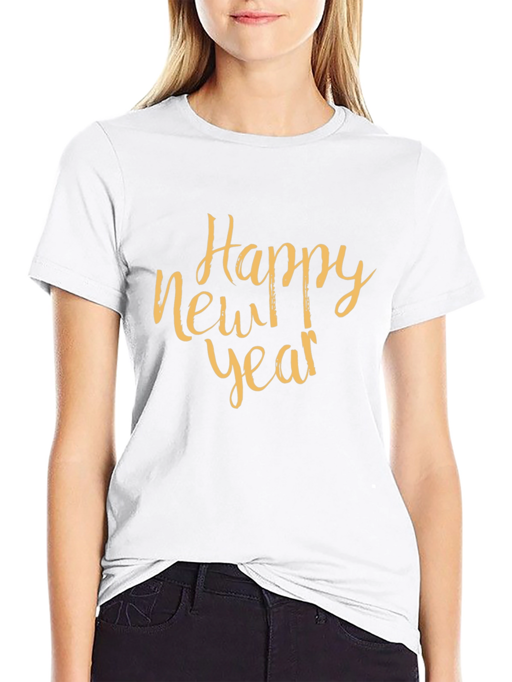 Happy New Year Black Crewneck T-Shirt