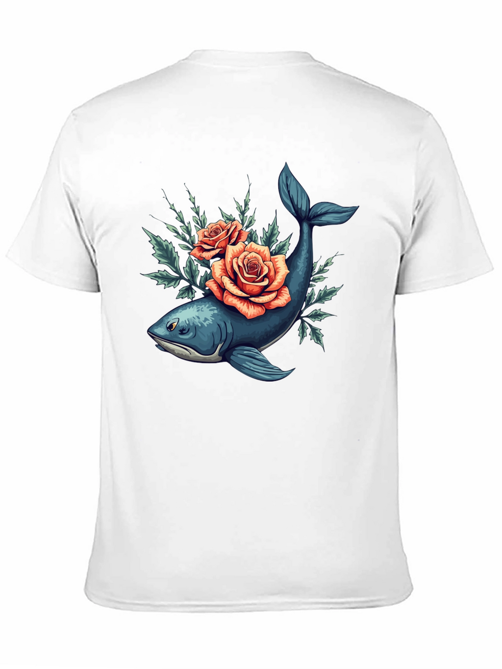 Whale & Roses Graphic Tee - Stylish Comfort