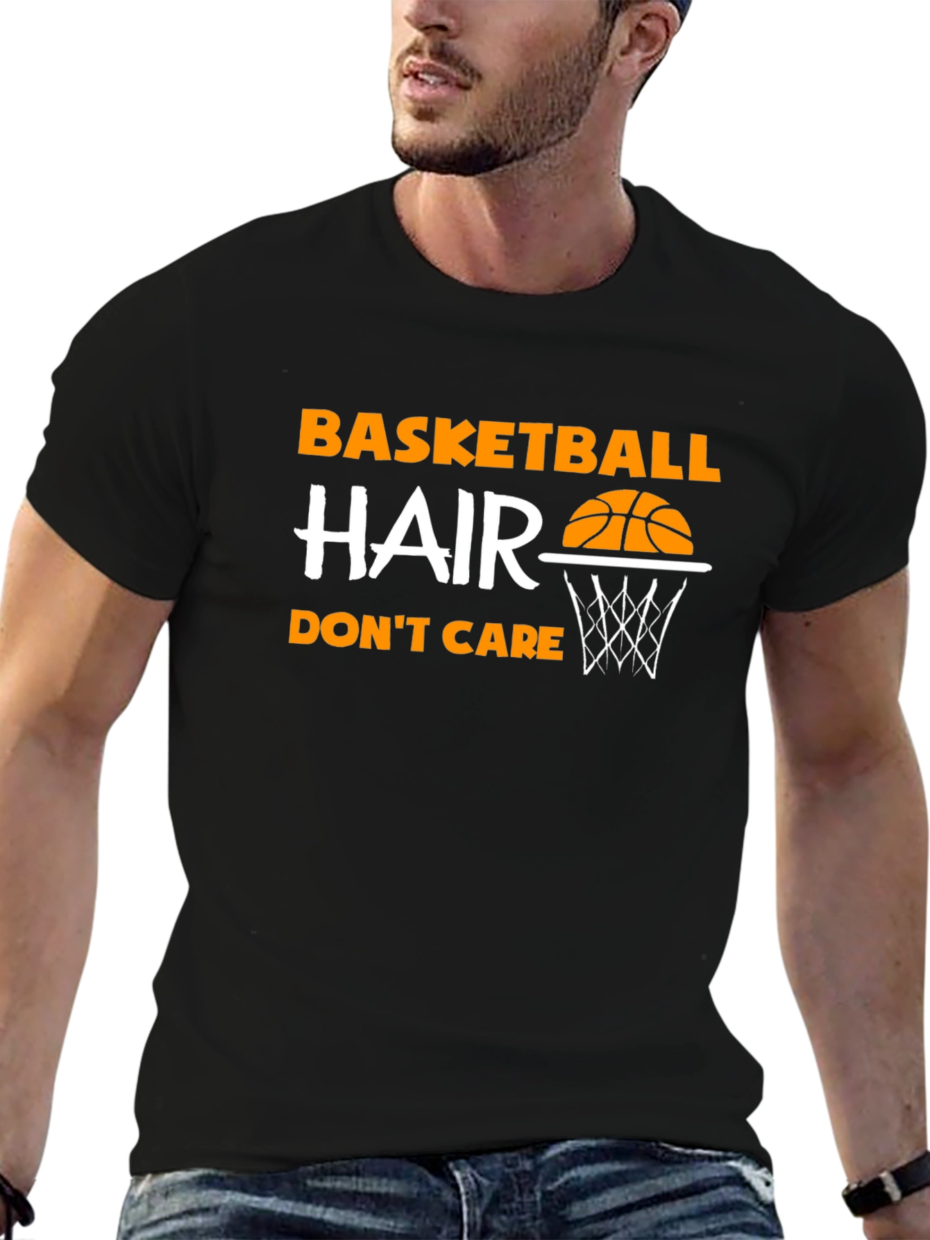 Basketball Hair Dont Care Graphic Tee
