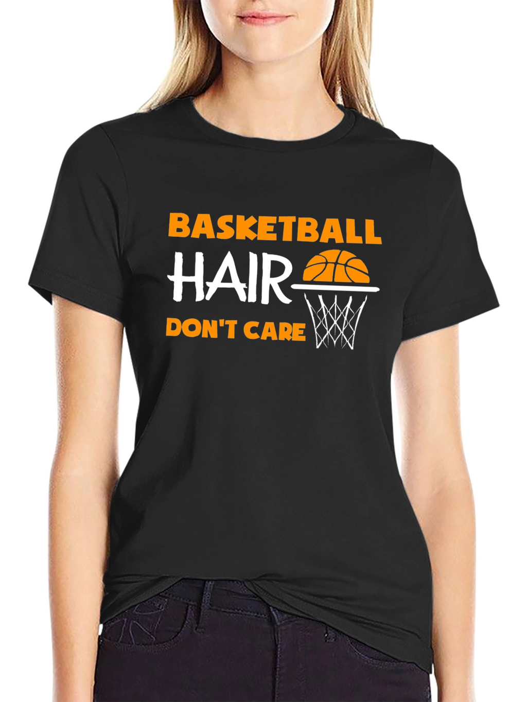 Basketball Hair Dont Care Graphic Tee
