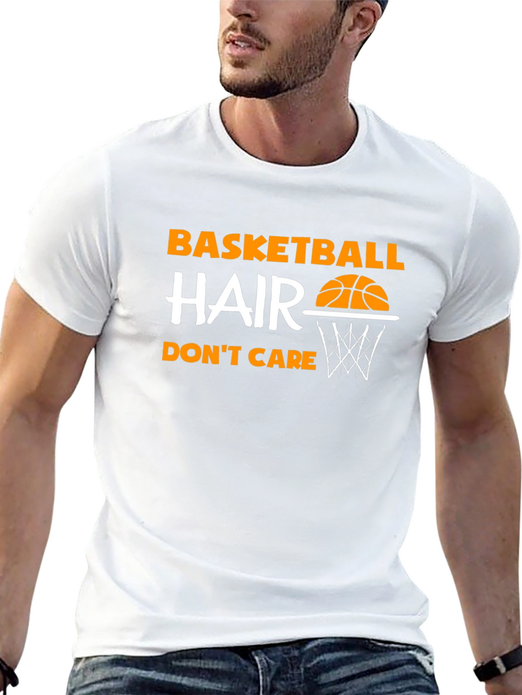 Basketball Hair Dont Care Graphic Tee