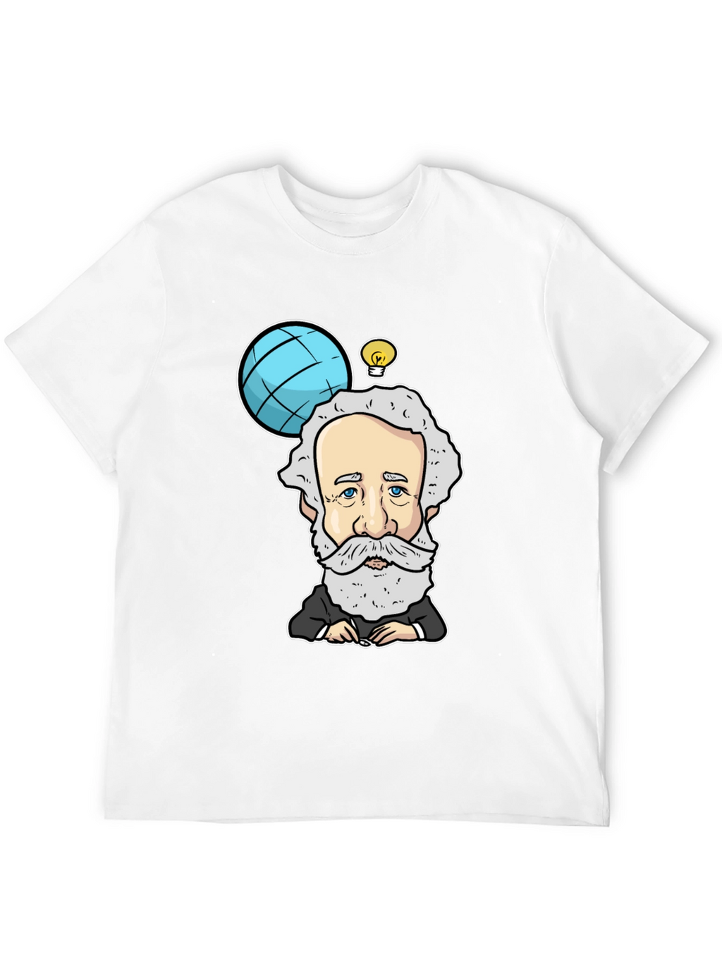 Cartoon Scientist Graphic Black T-Shirt