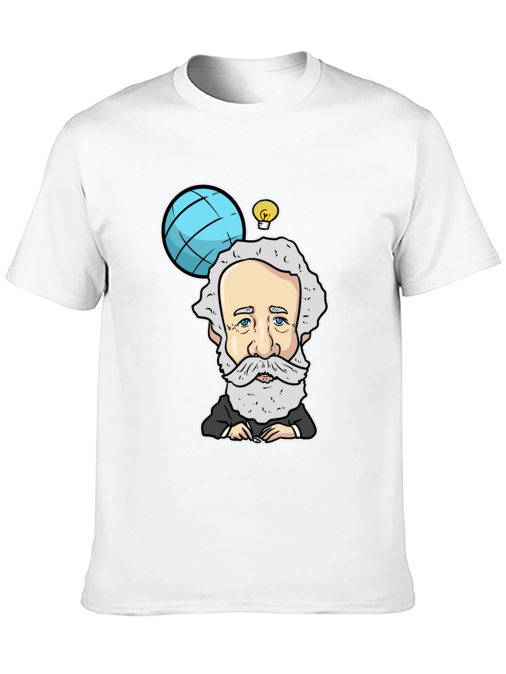Cartoon Scientist Graphic Black T-Shirt