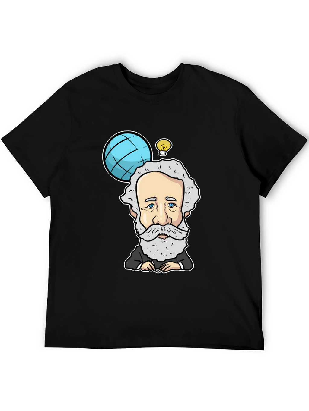 Cartoon Scientist Graphic Black T-Shirt