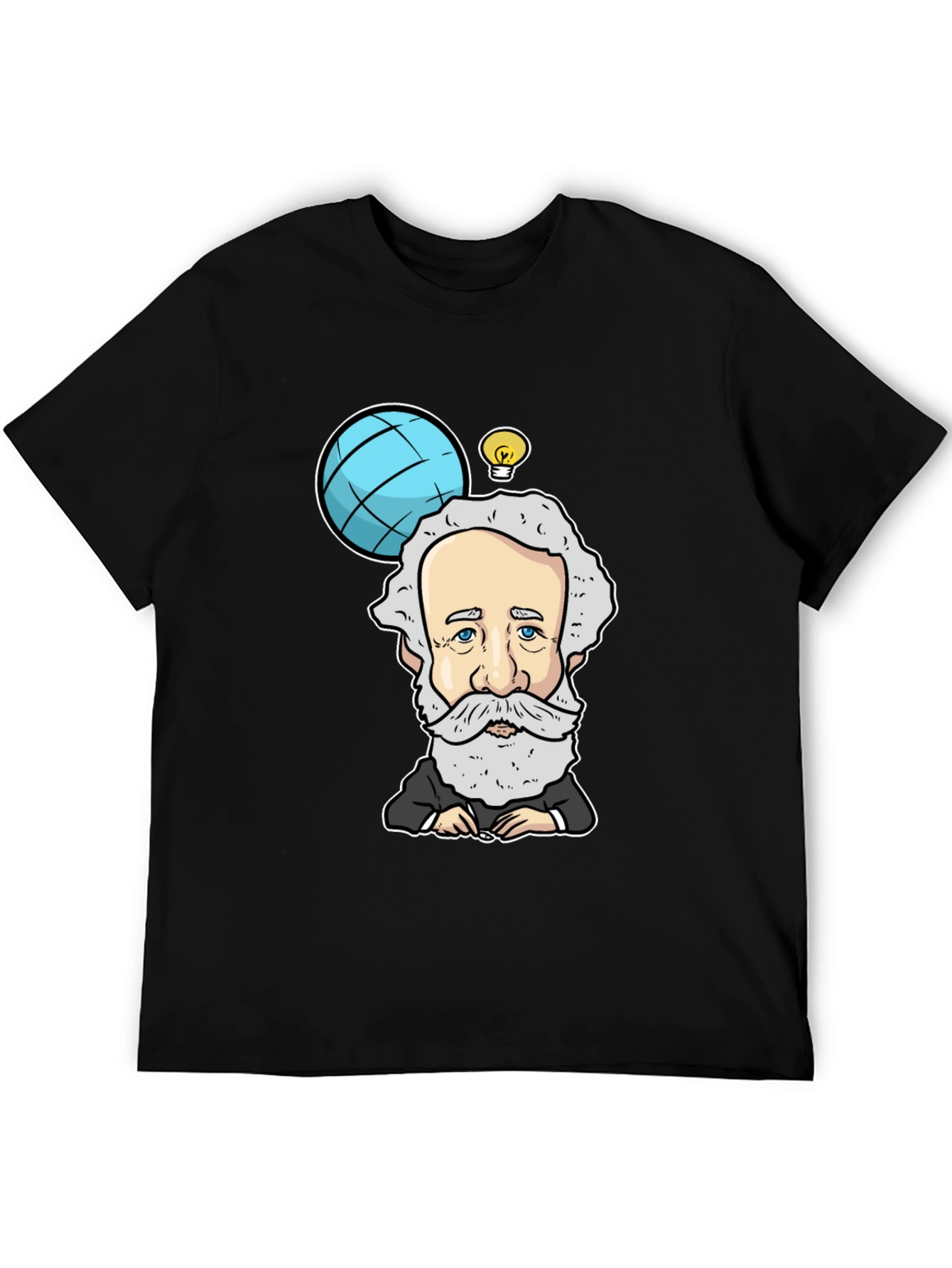 Cartoon Scientist Graphic Black T-Shirt