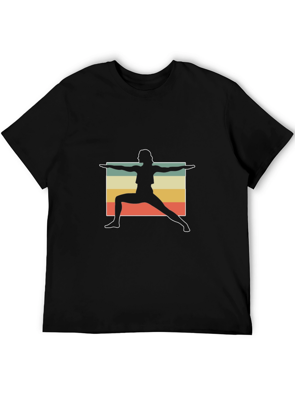 Yoga Pose Graphic Tee - Relaxed Fit Black T-Shirt