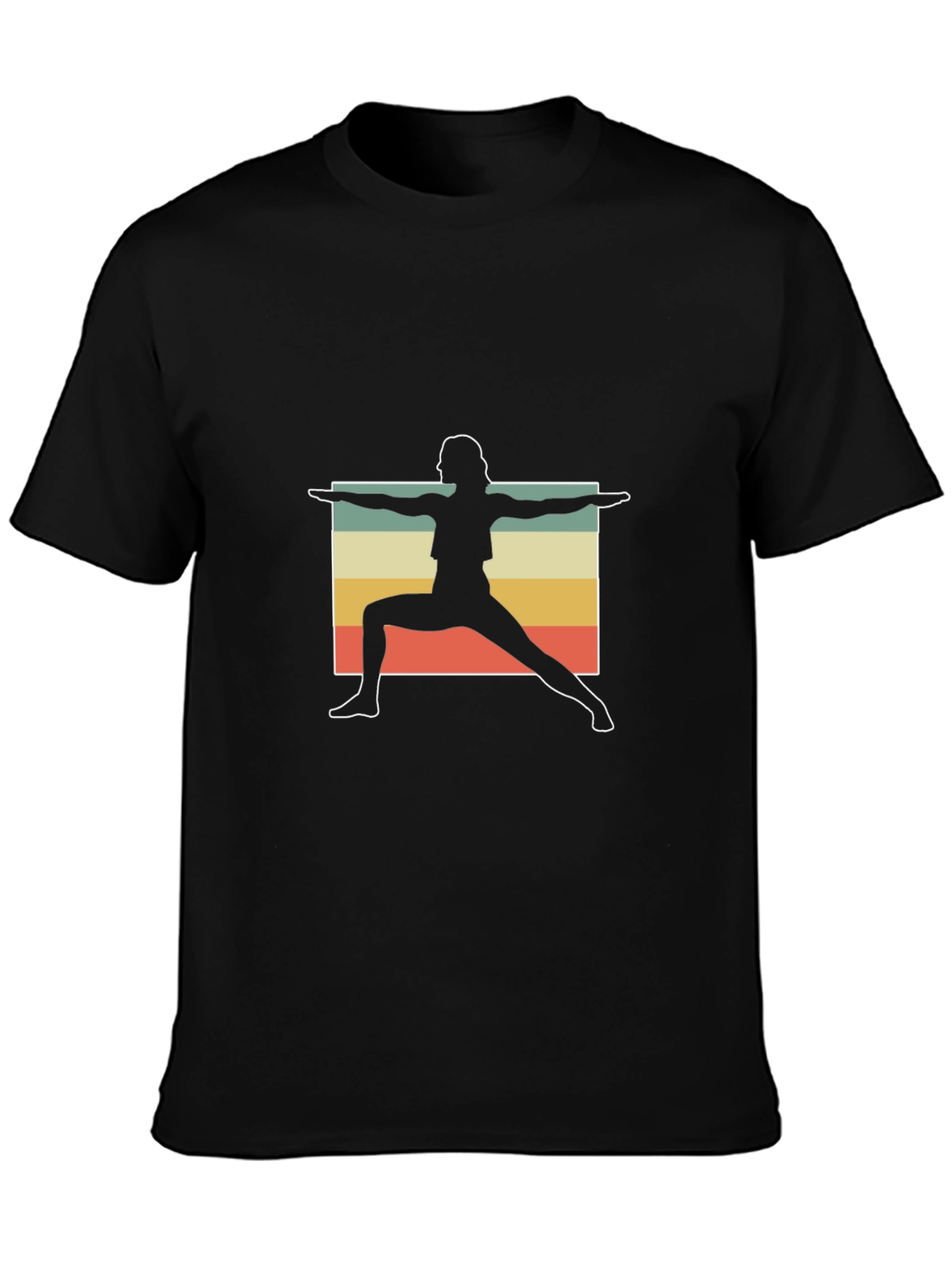 Yoga Pose Graphic Tee - Relaxed Fit Black T-Shirt