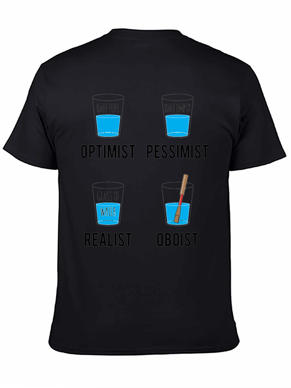 Optimist Pessimist Oboist T-Shirt - Funny Musician Tee