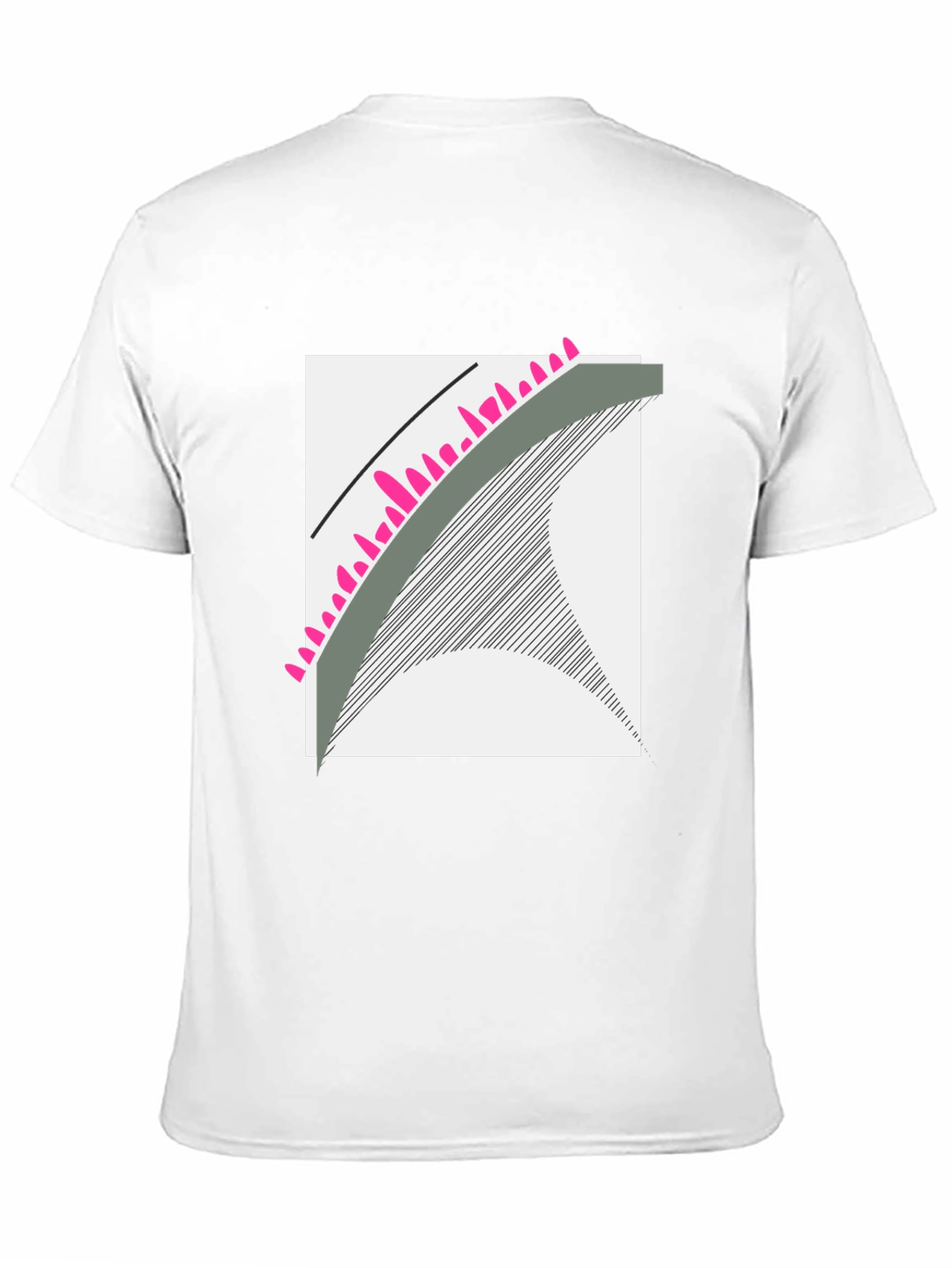 Abstract Graphic Tee - Modern Design Black Cotton
