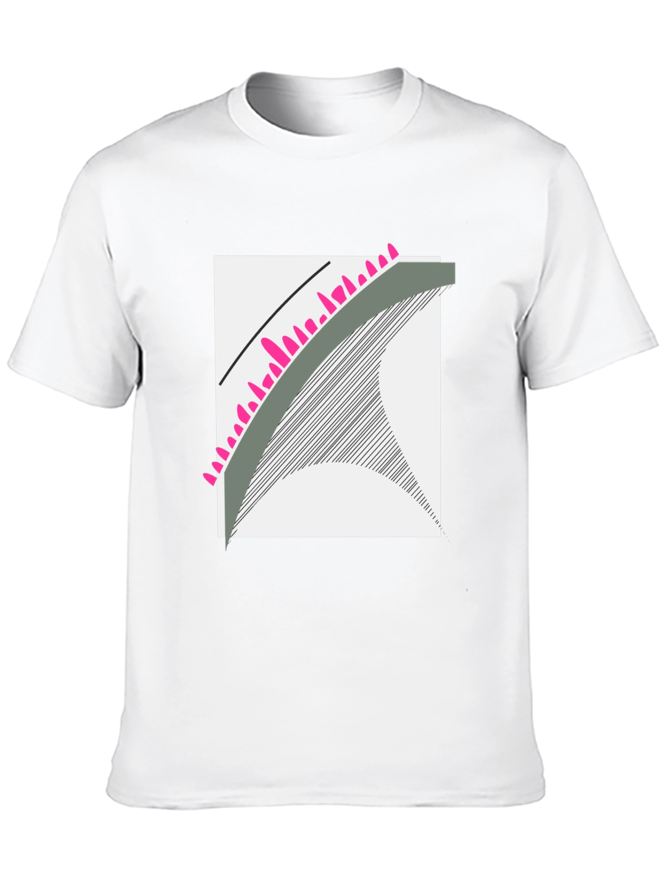 Abstract Graphic Tee - Modern Design Black Cotton