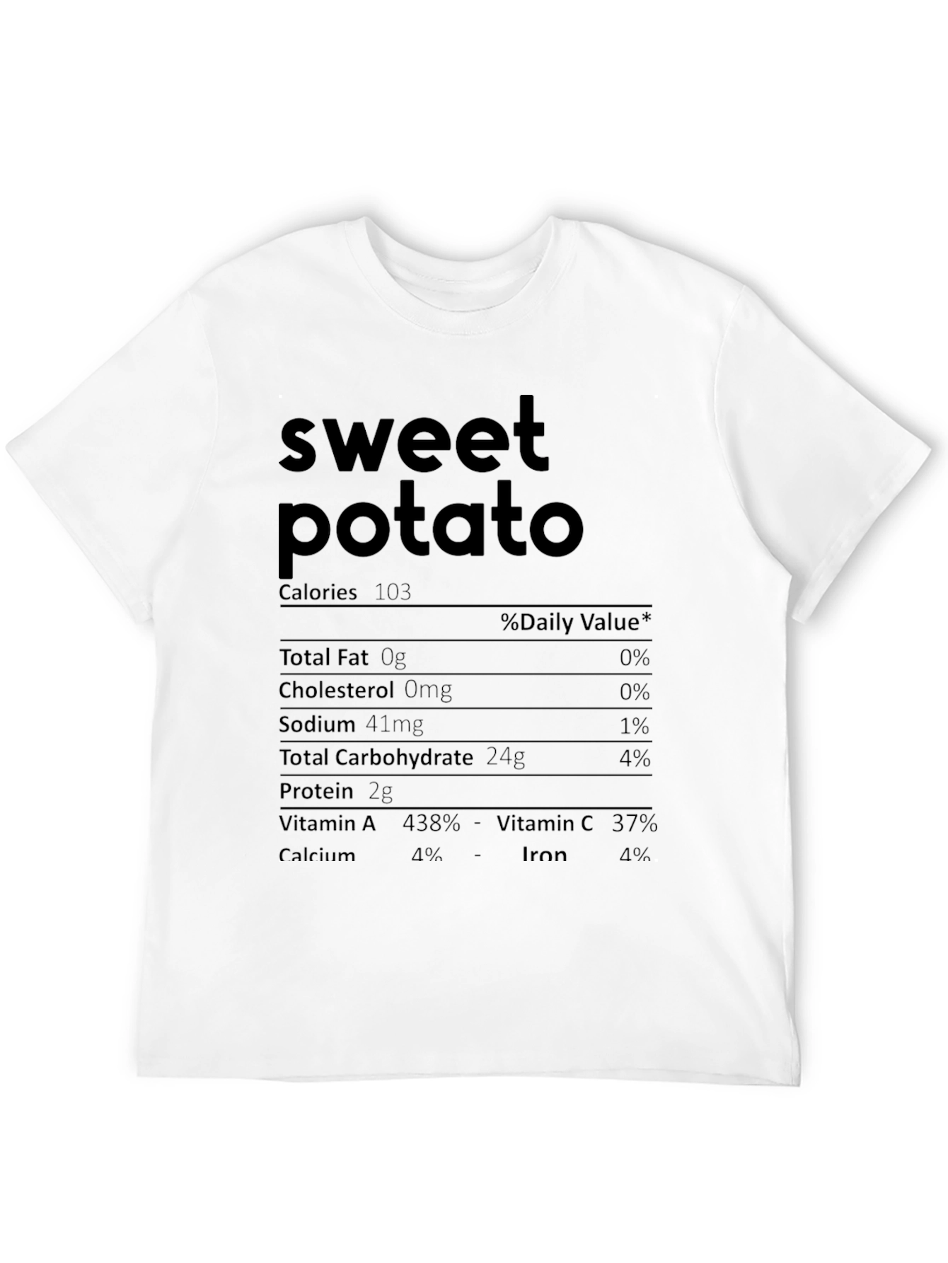 Sweet Potato Nutrition Facts Graphic T-Shirt