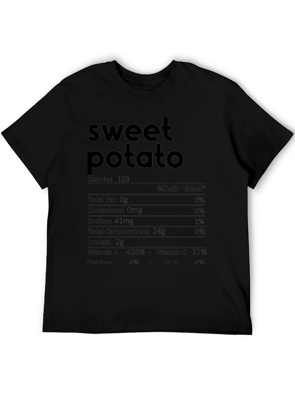 Sweet Potato Nutrition Facts Graphic T-Shirt