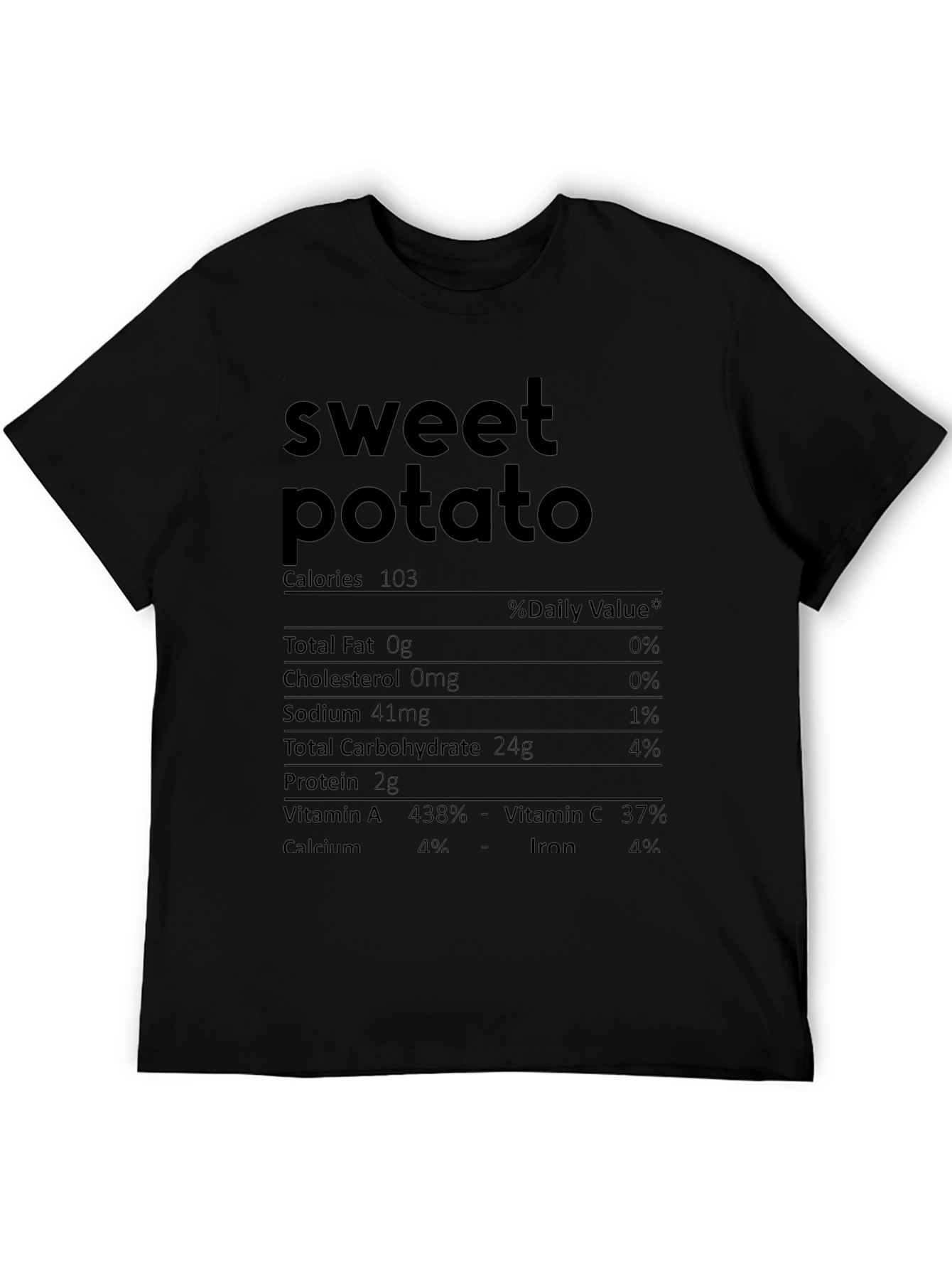Sweet Potato Nutrition Facts Graphic T-Shirt