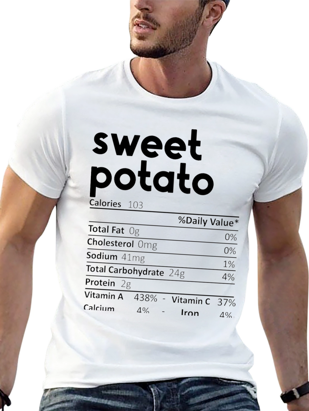 Sweet Potato Nutrition Facts Graphic T-Shirt