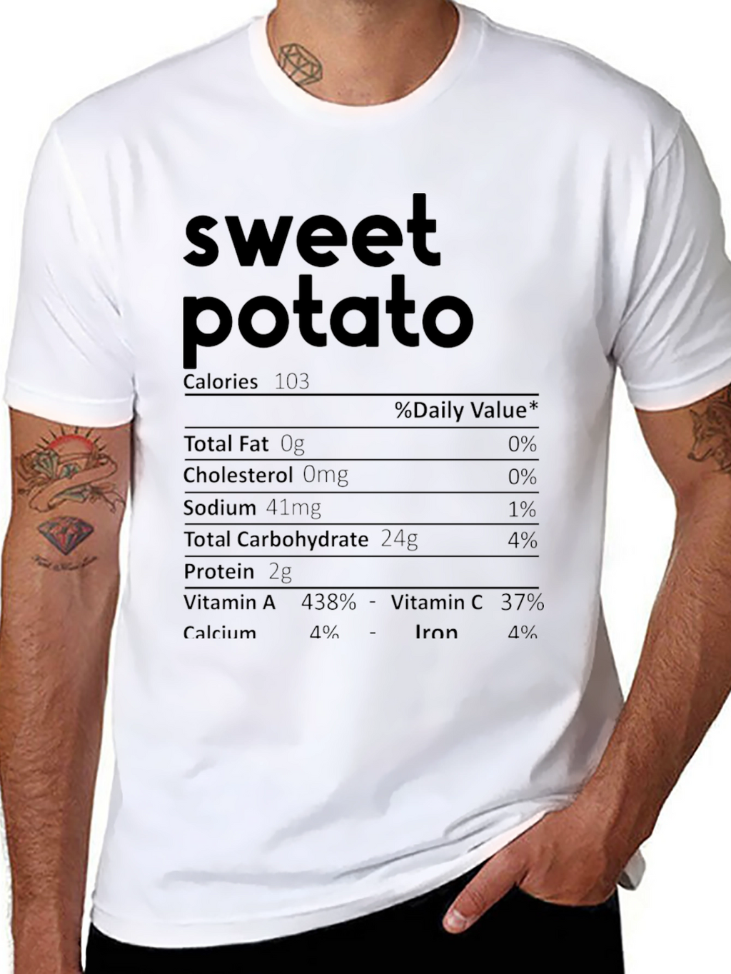 Sweet Potato Nutrition Facts Graphic T-Shirt