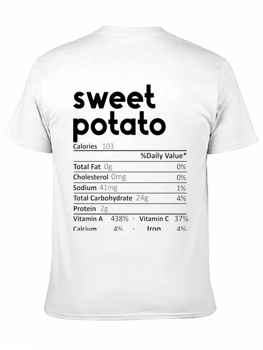 Sweet Potato Nutrition Facts Graphic T-Shirt