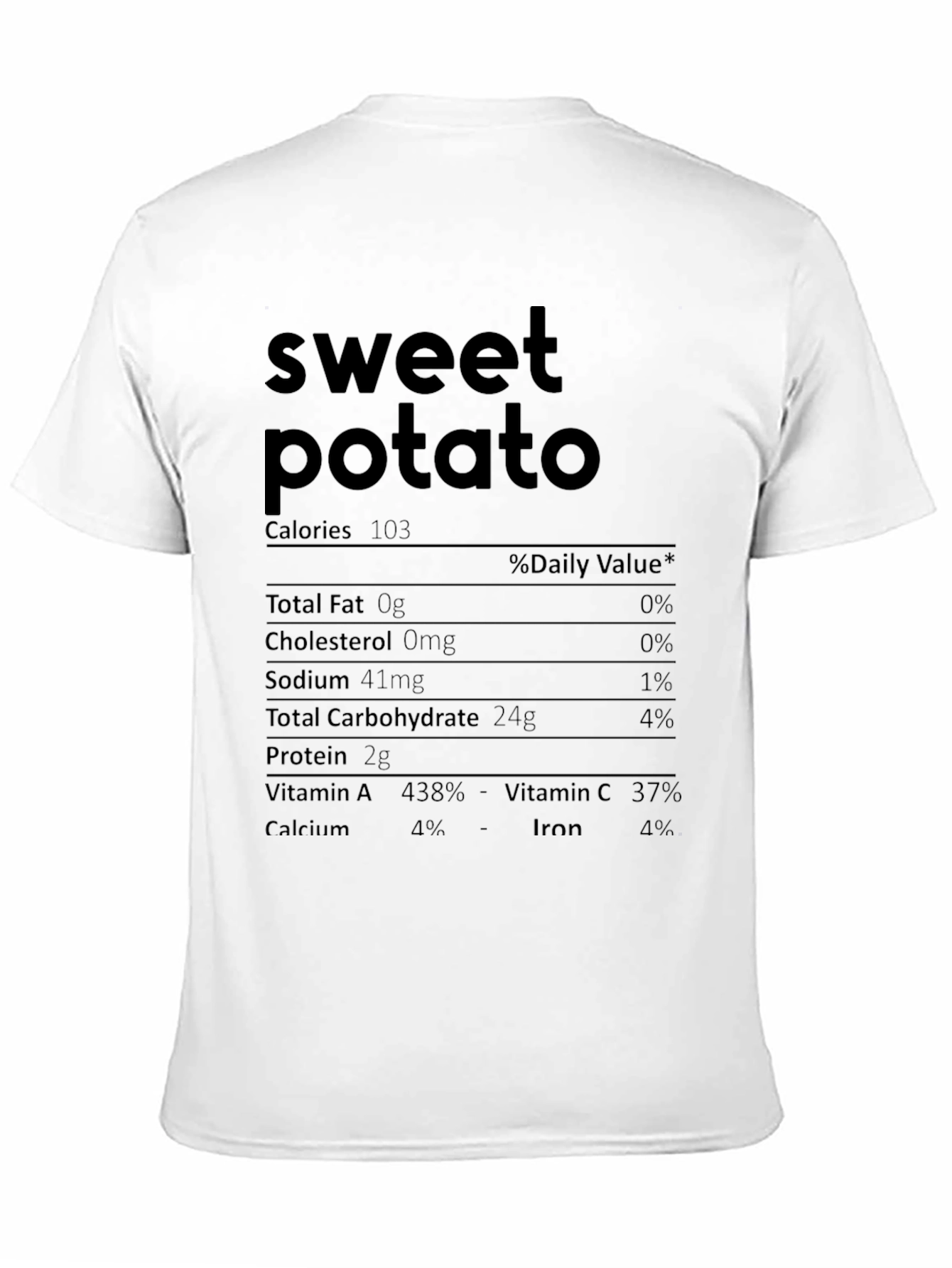 Sweet Potato Nutrition Facts Graphic T-Shirt