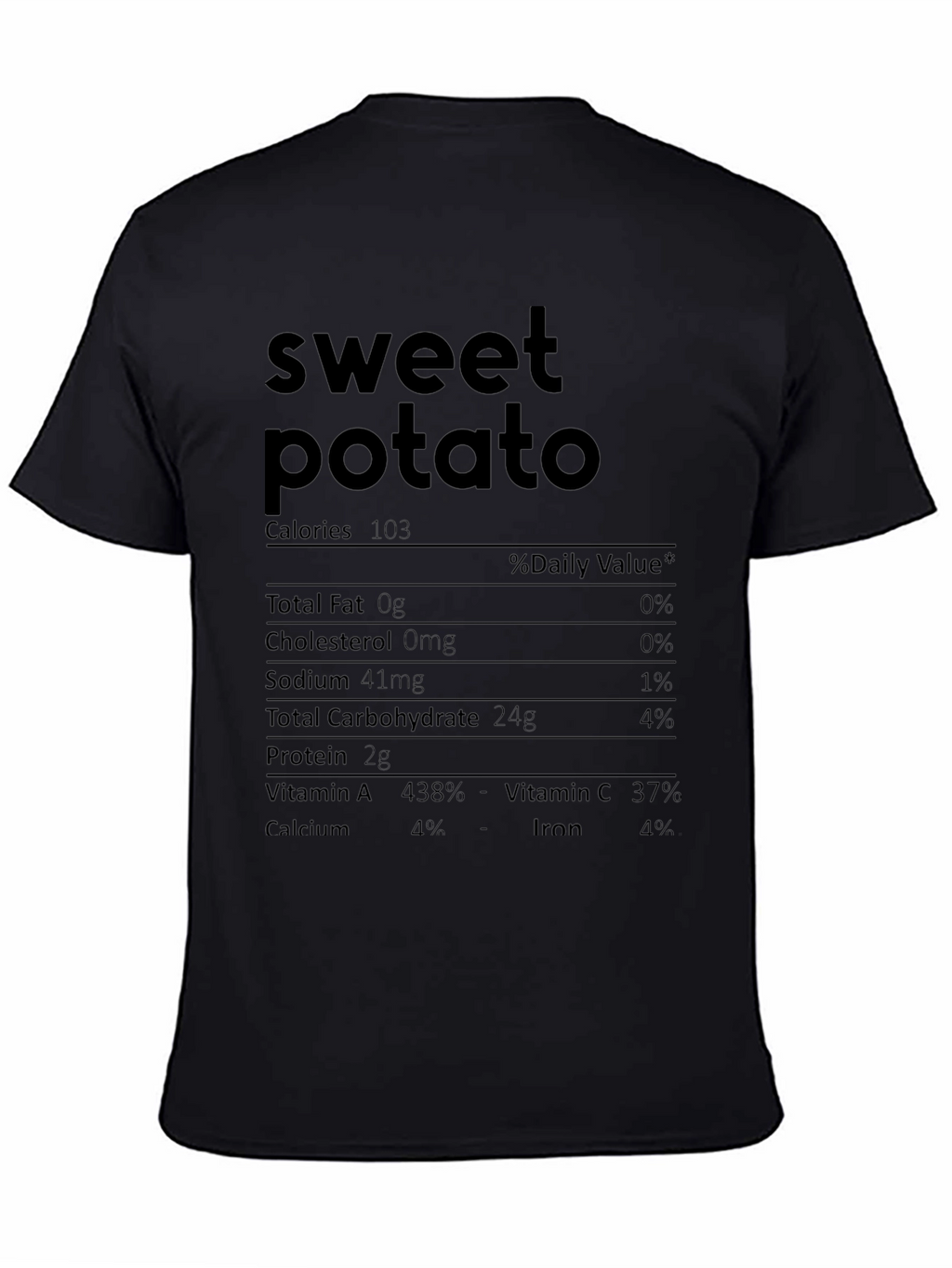 Sweet Potato Nutrition Facts Graphic T-Shirt